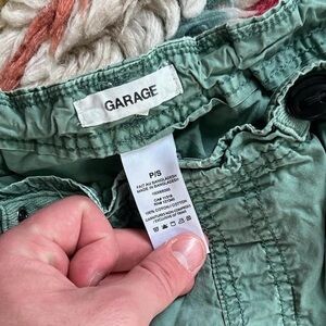 Garage Green wide leg cargo pants with a relaxed fit